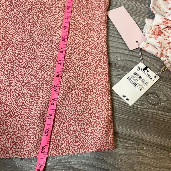 NWT Rachel Parcell floral pink cheetah ruffle top - Picture 8 of 10